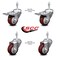 Service Caster 3 Inch Maroon Polyurethane Swivel 10mm Stem Caster Total Lock Brake, 2PK SCC-TSTTL20S314-PPUB-MRN-M1015-2-S-2 - alternate 3